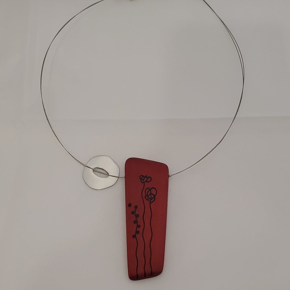 Wood and Silver Artisan Pendant
